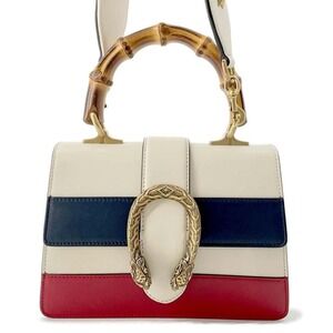 Gucci Dionysus Leather Bamboo Handbag Shoulder Bag White